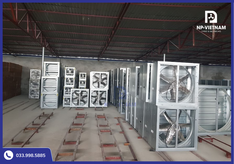 Kho hàng quạt hút công nghiệp NP Việt Nam tại Dĩ An, Bình Dương – sẵn số lượng lớn