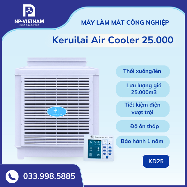 Máy làm mát KERUILAI KD25 thổi lên/xuống