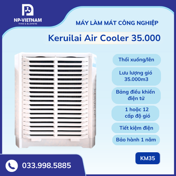 Máy làm mát KERUILAI KM35 thổi lên/xuống