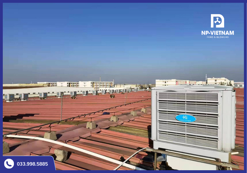 Keruilai Air Cooler được sử dụng phổ biến trong hệ thống làm mát công nghiệp, nhà xưởng