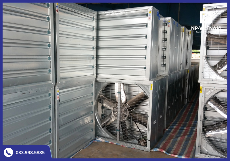 Quạt NAKO với đầy đủ kích thước và công suất, thông số công khai rõ ràng – phù hợp nhiều loại nhà xưởng.