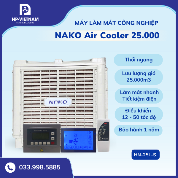 Máy làm mát công nghiệp NAKO Air Cooler 25000 thổi ngang