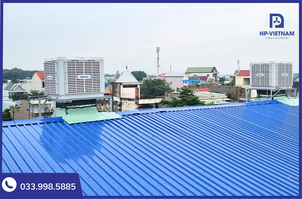 Hình ảnh lắp đặt máy làm mát công nghiệp nhà xưởng NAKO Air Cooler
