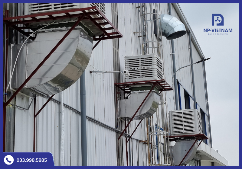 Máy làm mát công nghiệp sử dụng trong khu sản xuất