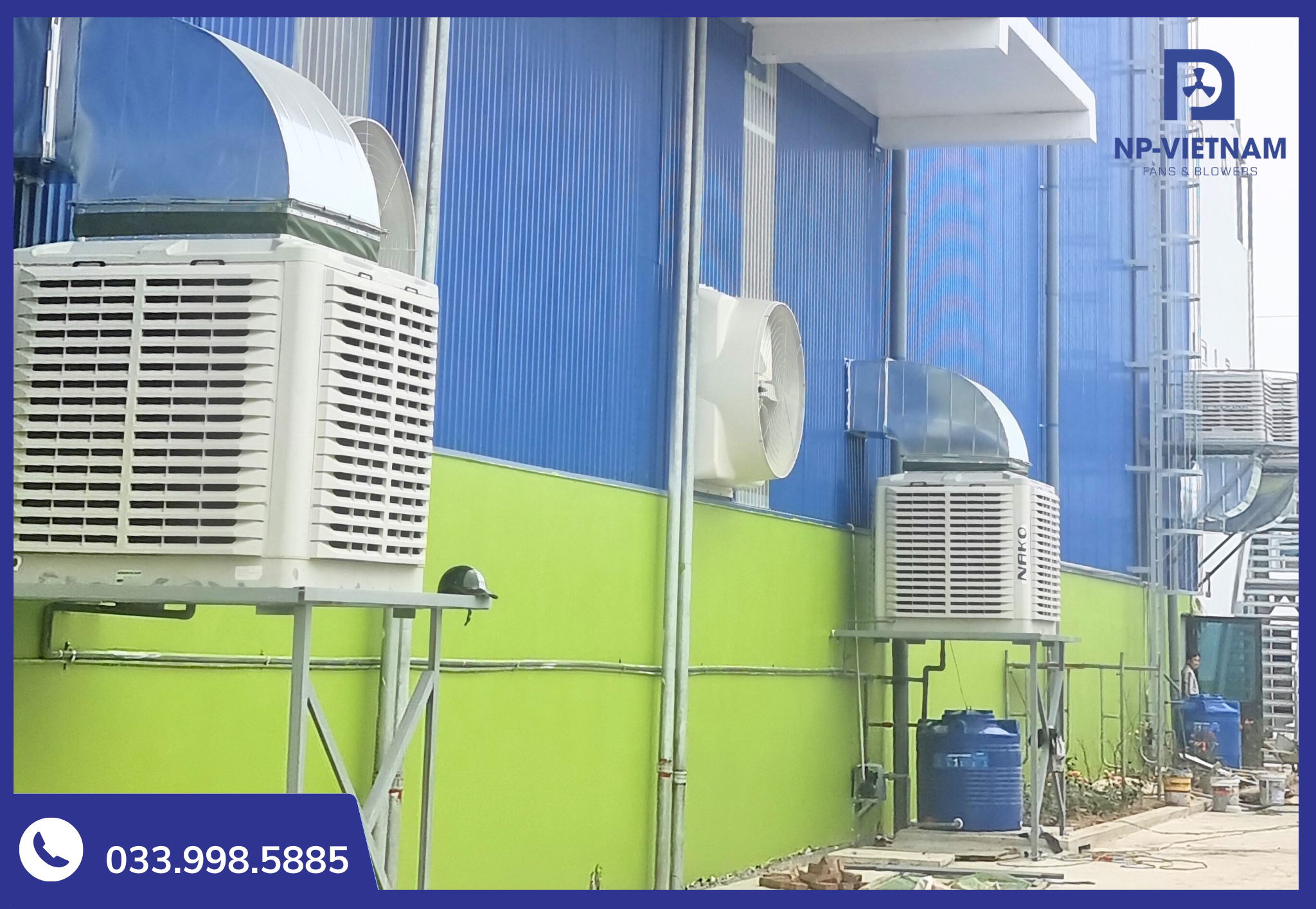 Máy làm mát không khí Air Cooler NAKO 30000 lắp đặt hướng thổi lên