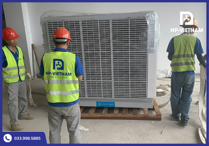 NP Việt Nam thi công lắp đặt máy làm mát nhà xưởng Keruilai KT40