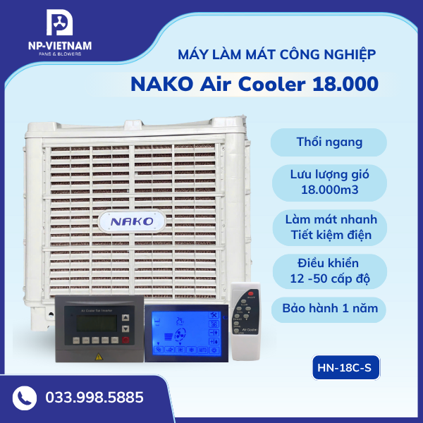 Máy làm mát công nghiệp NAKO Air Cooler 18000 thổi lên