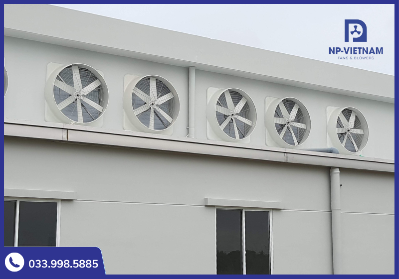 Quạt composite ứng dụng trong nhà máy công nghiệp