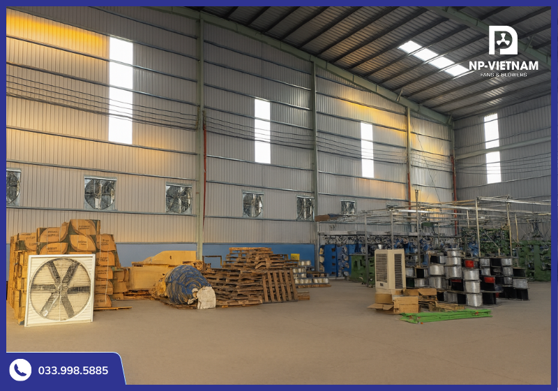 Giải pháp quạt hút công nghiệp tại Hà Nội giúp nhà xưởng thông thoáng, giảm nhiệt hiệu quả