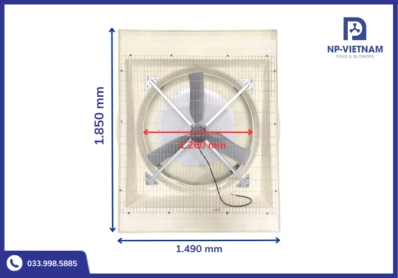 Thông số kích thước chi tiết quạt hút mái NAKO