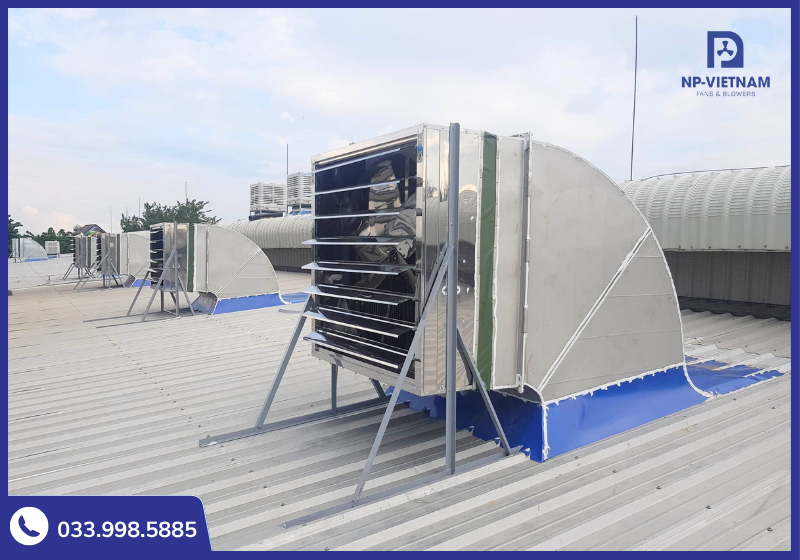 Quạt hút công nghiệp 800x800 được lựa chọn để lắp đặt tại nhiều nhà xưởng.